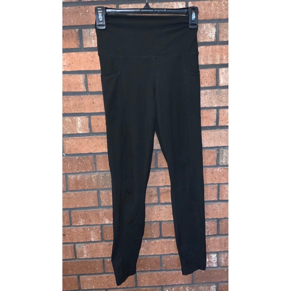 Yogalicious Lux Black High Waisted Leggings with Side Pockets Womens Size S